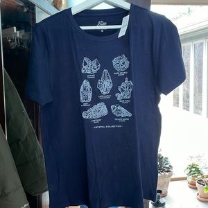 NWT Navy J Crew Crystal T-Shirt size Med